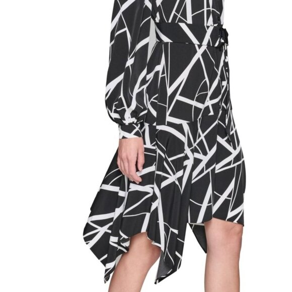 Karl Lagerfeld Black and White Asymmetrical Dress - Picture 4 of 7